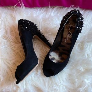 Black Spiky Open Toe Heels🖤